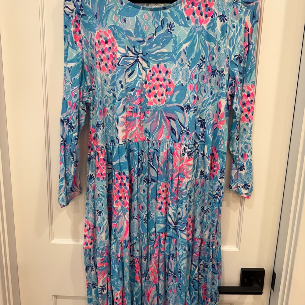 lilly Pulitzer Geanna dress in zanzibar blue party princess